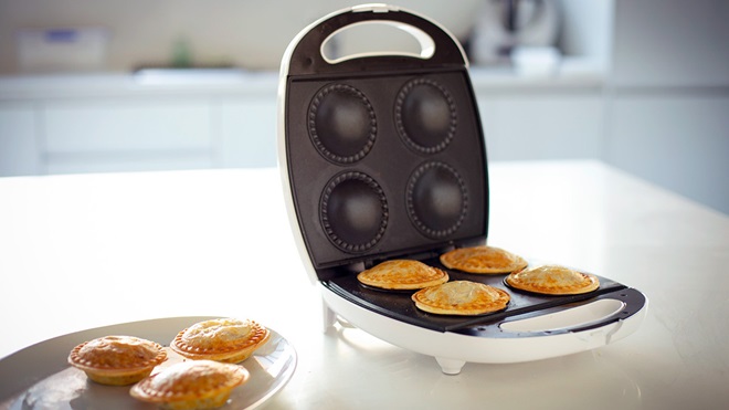 finished pies in an open kmart anko pie maker